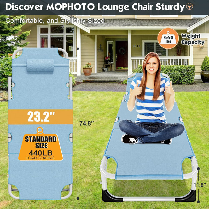Méridienne de bronzage pliante réglable à 5 positions avec trou pour le visage, chaise de bronzage d'extérieur portable pour la piscine, la plage et le patio