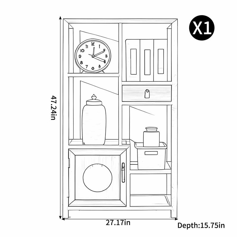 Petite bibliothèque de rangement de style chinois