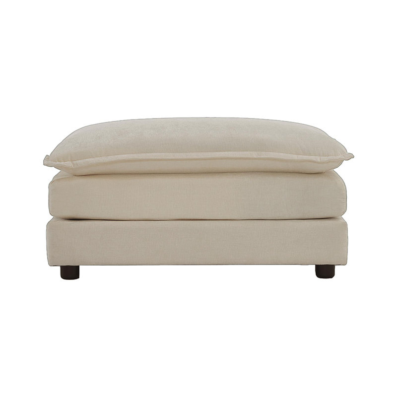 Repose-pieds en tissu chenille à combiner avec un canapé 2 places, un canapé 3 places et un canapé 4 places, beige, Beige