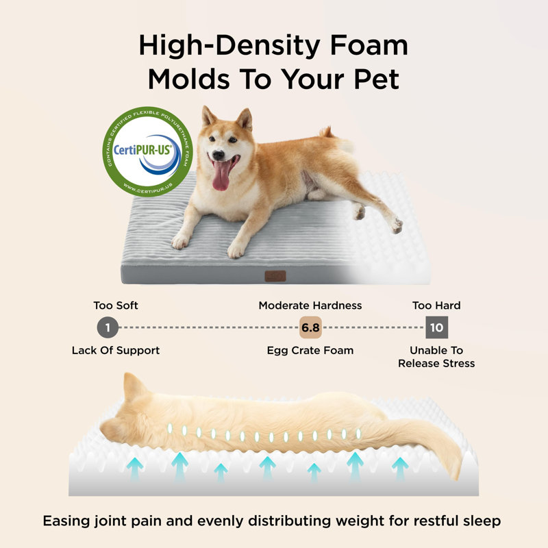 Lit pour chien ComfyFleece Cosy Crate, Très grand (H 3,3 po x l 41 po x P 27 po), Gris pastel