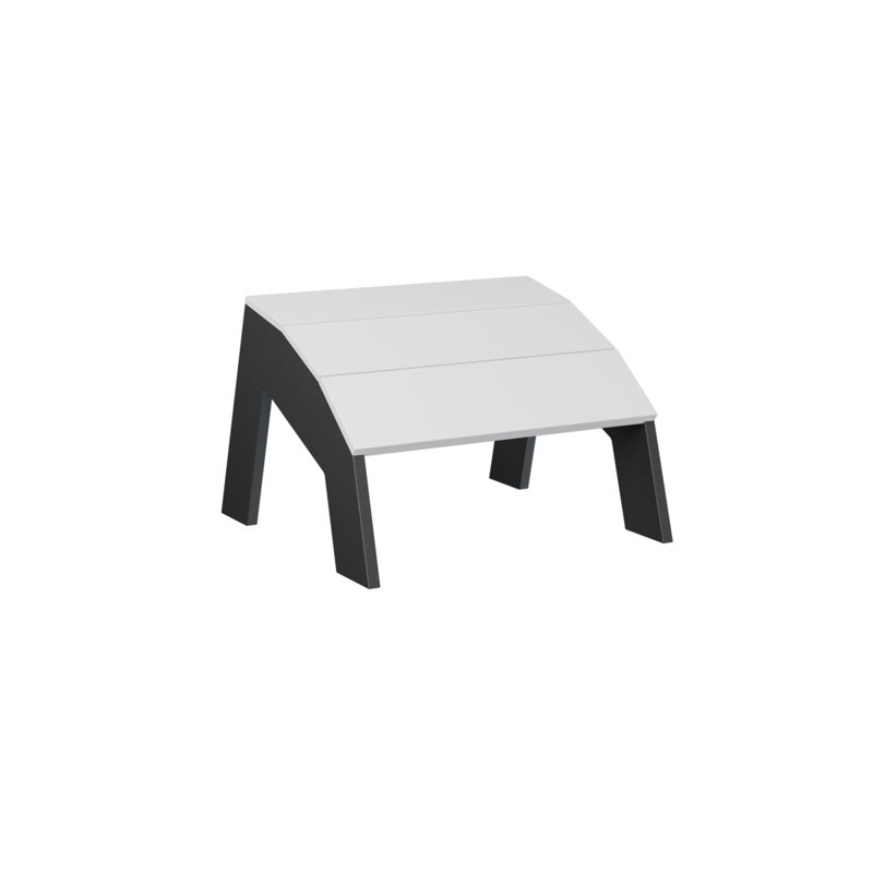 Berlin Gardens Nordic Adirondack Footstool, Matte White Top/Matte Black Base