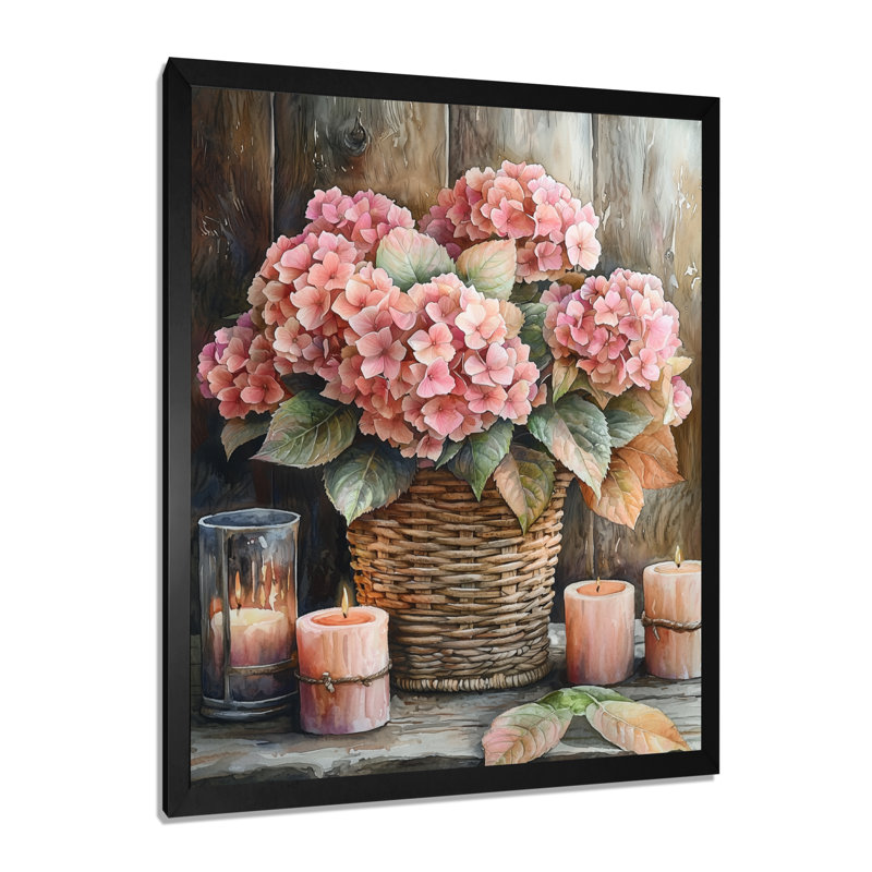 Hemming - Floral Wall Art, H 32 po x l 16 po, Noir, noir, noir, noir, Reproduction encadrée d'une seule photo