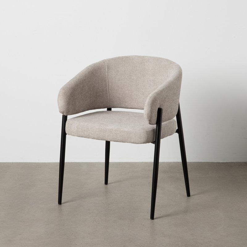 Caroldean 46cm H Polyester Upholstered Upholstered Back Armchair, Grey