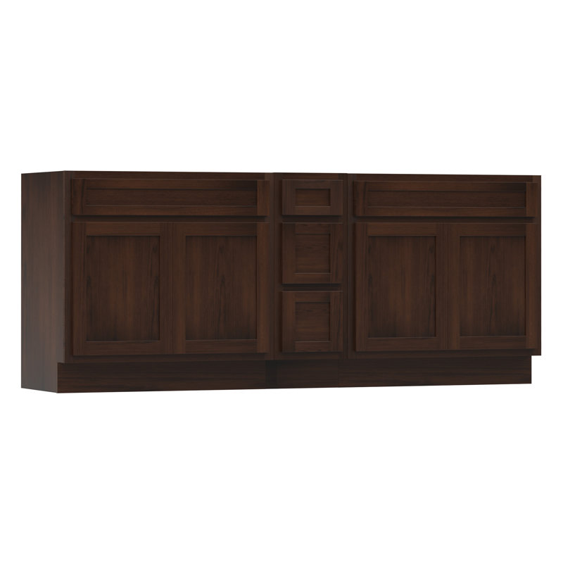 72'' Double Bathroom Vanity Base Only, Brown