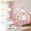 Lit double avec cadre et rails de maisonnette