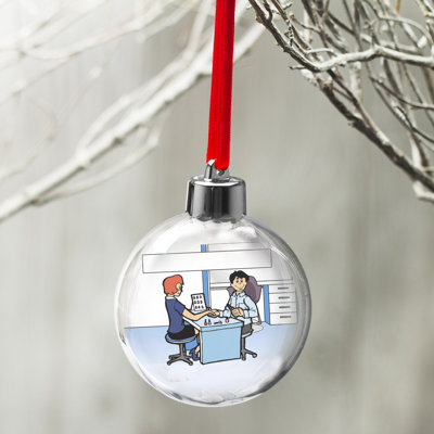 Personalized Manicurist Nail Tech  Male Christmas Bulb Ornament