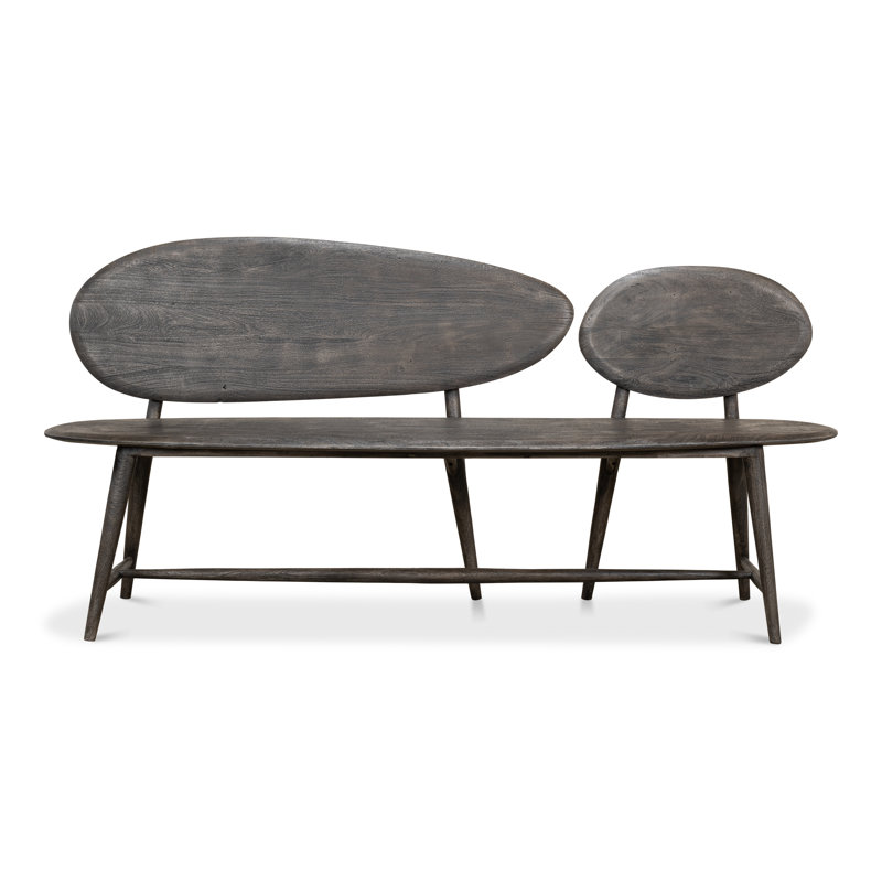 Melva Solid Wood Dining Bench, Gray