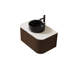 Meuble-lavabo et lavabo moderne de qualité supérieure, grain de bois noyer avec lavabo en céramique pour une salle de bain peu encombrante