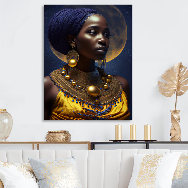 Décoration murale en métal de la grande reine bleue d'Haroldson III - Glam contemporain en métal, H 32 po x l 24 po x P 1 po