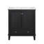 Meuble-lavabo 30 po avec lavabo, armoire de salle de bain multifonctionnelle avec portes et tiroir, bois massif et panneau de fibres à densité moyenne