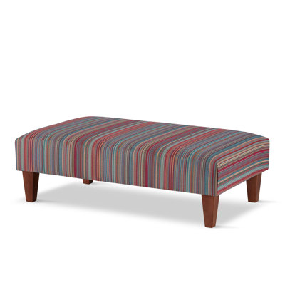 Langsley 80cm Wide Velvet Rectangle Striped Cocktail Ottoman