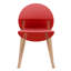 Ensemble de 4 chaises cramoisies, siège intérieur en polypropylène de qualité industrielle, pieds en chêne finis à la main, conception ergonomique adaptée au corps, ensemble rouge pour salle à manger et salon, plancher renforcé