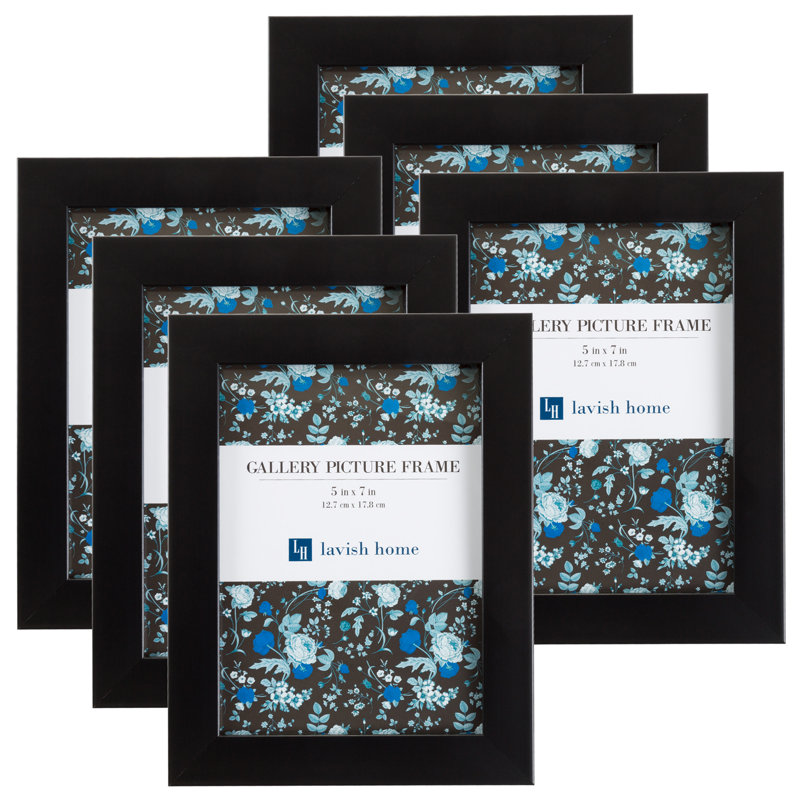 6 Piece Picture Frames - 4x6 Photo Frame Set with Stand and Hooks for Gallery Wall or Family Portrait - Picture Wall Decor