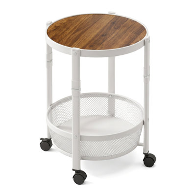 Portable Folding Round Shelving Unit, Coffee Table, Storage Unit, Side Table
