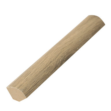 0,63 po x 0,75 po x 94,5 po, quart de doré rond en chêne, Gris