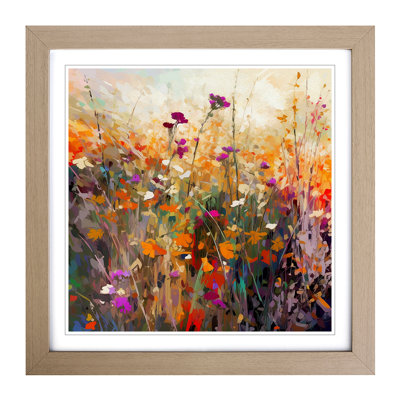 Wildflowers Glitch Art No.3 - Framed Print