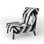 Fauteuil de chambre rembourré à motif géométrique noir et blanc