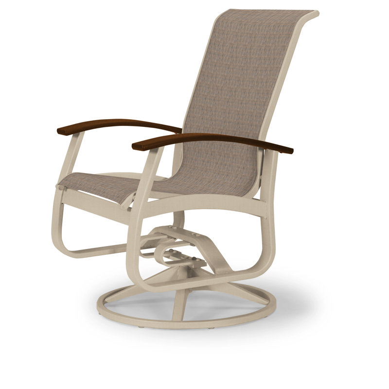 Chaise de patio pivotante Askar, Titane Sunbrella®, Kona P10, Bois de plage texturé