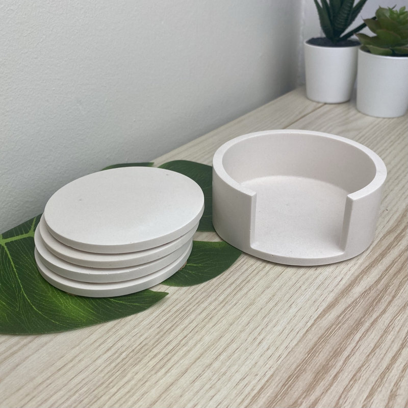 Stoneware Round 4 Piece Coaster Set