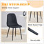 Chaise de luxe simple luxueuse - ensemble de 4 chaises de salle à manger en lin et coton noir à haute résilience avec pieds en métal noir.-1128496180-1128496182