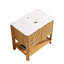 Armoire autoportante 30 po avec 2 portes et tablette ouverte Sharma, plateau en pierre frittée blanc de Carrare, sans lavabo, sans robinet et drain, couleur grain de bois