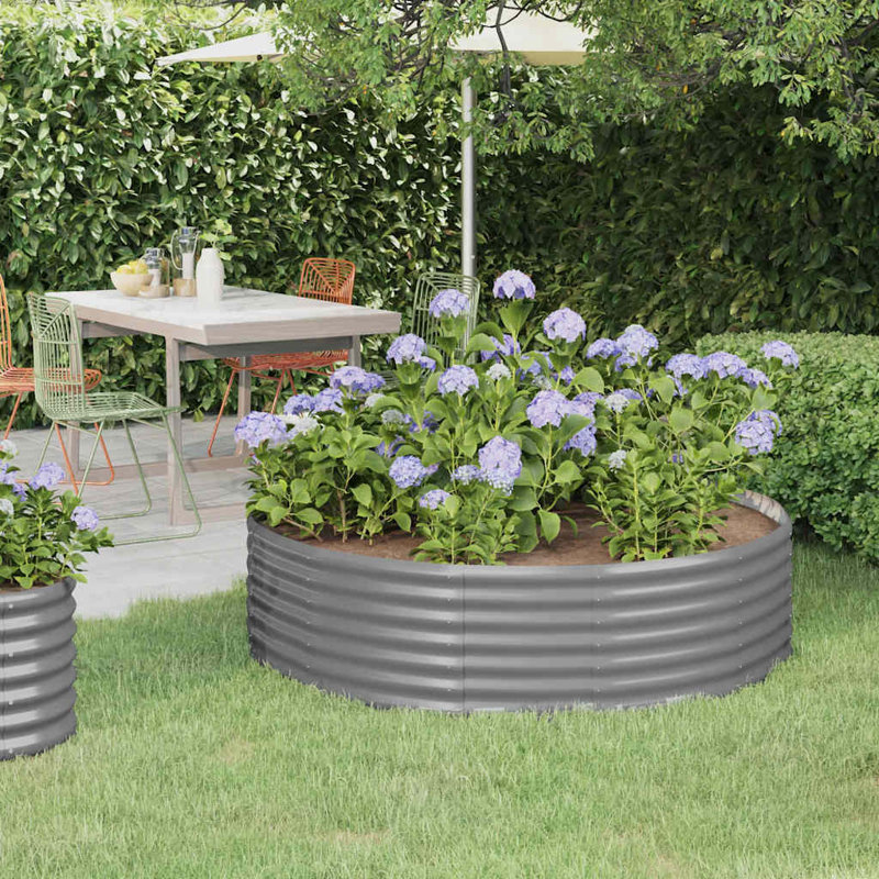  Jardinière surélevée pour jardin, H 14,17 po x l 55,1 po x P 55,1 po, Gris