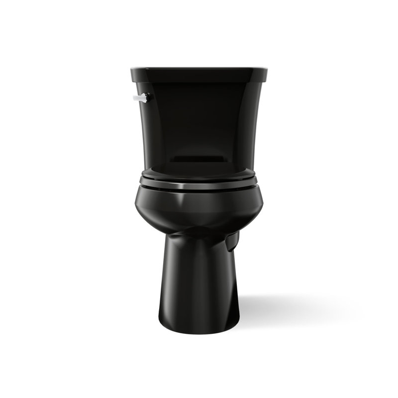 Toilette allongée deux pièces à haut rendement énergétique 1,28 GPF Highline ™ (siège non inclus), Noir, Gauche
