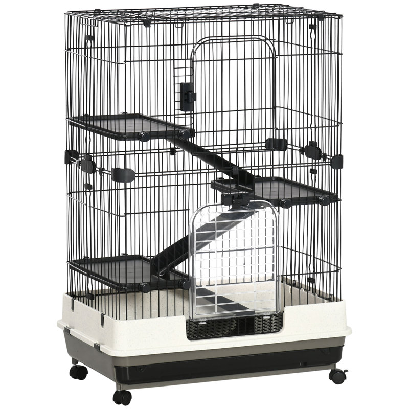Cage mobile multi-niveaux en métal parfaite pour les petits animaux de compagnie