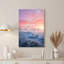 «Flock of Birds Over Frosty Grass Against Pink Sky», art mural sur toile-1696180031