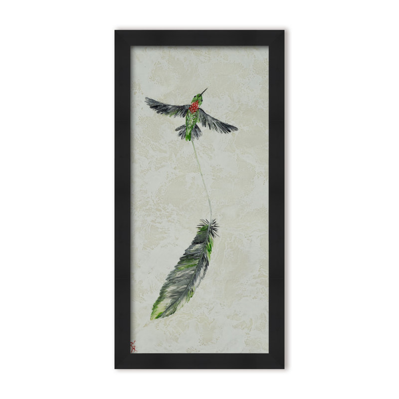 Nature Inspired "Vivid Flutter" Canvas Wall Art By , 16" H x 8" W, Framed Matted Print, Gold