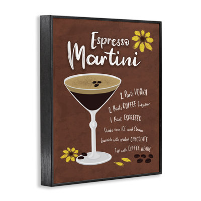  Espresso Martini with Recipe Black Framed Giclee Art by Deborah Curiel