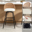 Swivel Upholstered Chenille Bar Stool-2003557760