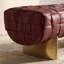 Banc rembourré en cuir PU de 162,5 cm de large pour entrée et chambre-2002385829