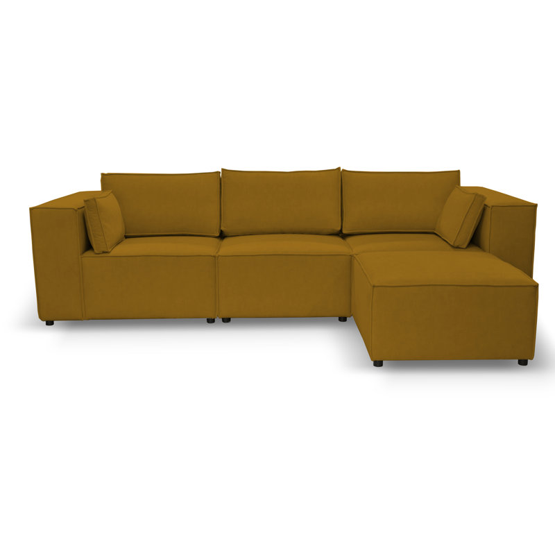 Narvelle 4 Seater Corner Sofa , Orange, Right Hand Facing