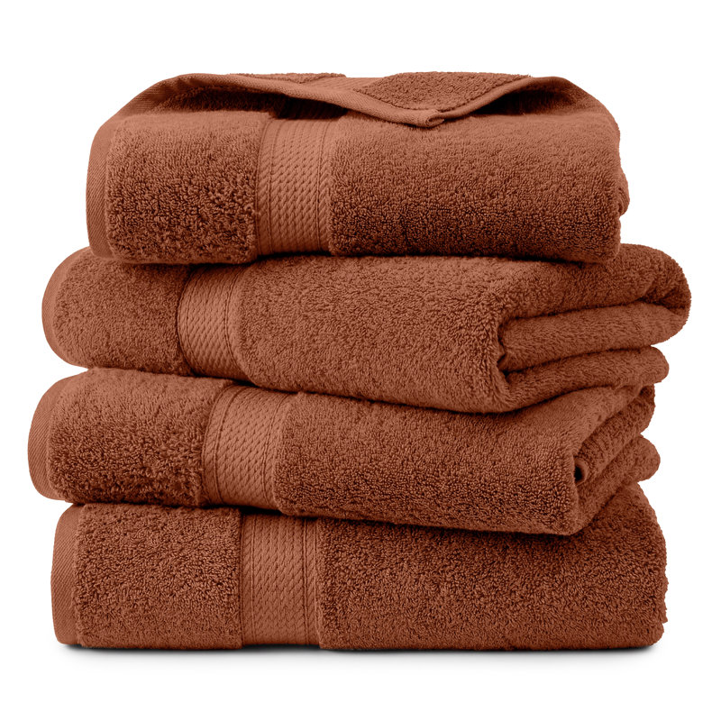 Serviette de bain de luxe en coton égyptien Donald, Rouille