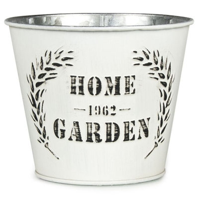 Pot de fleurs blanc "Home Garden"