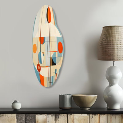 «Serendipity Abstract Mid-Century Geometrics III», art moderne asymétrique en métal incurvé de style Mid-Century