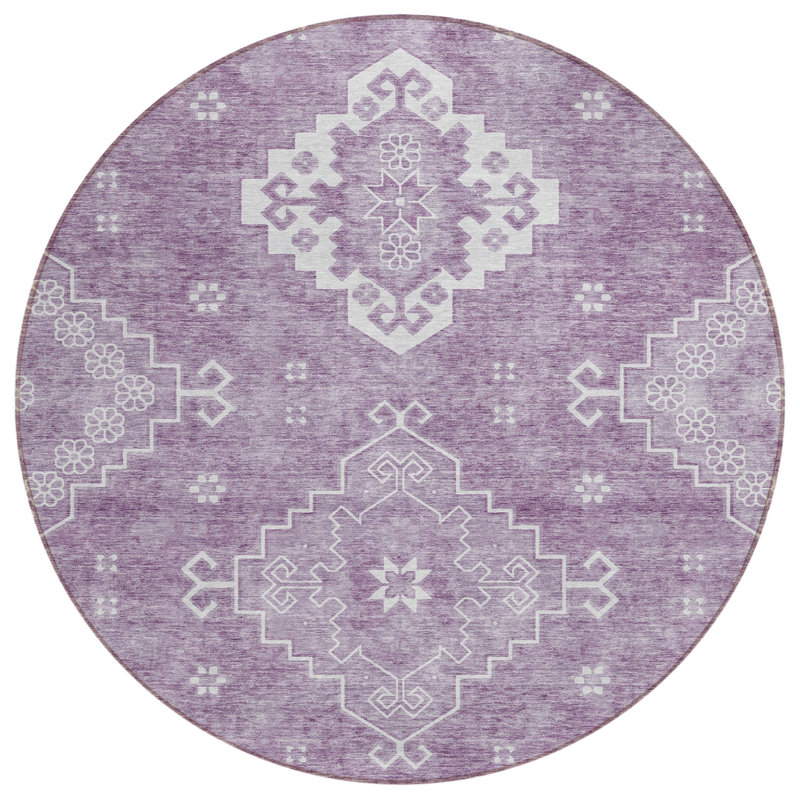 Tapis ivoire rond intérieur lavable 8 'Medallion