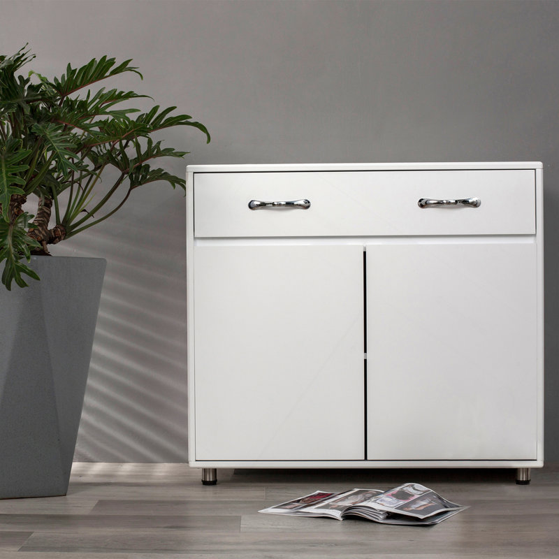 Two Door Side Table-White