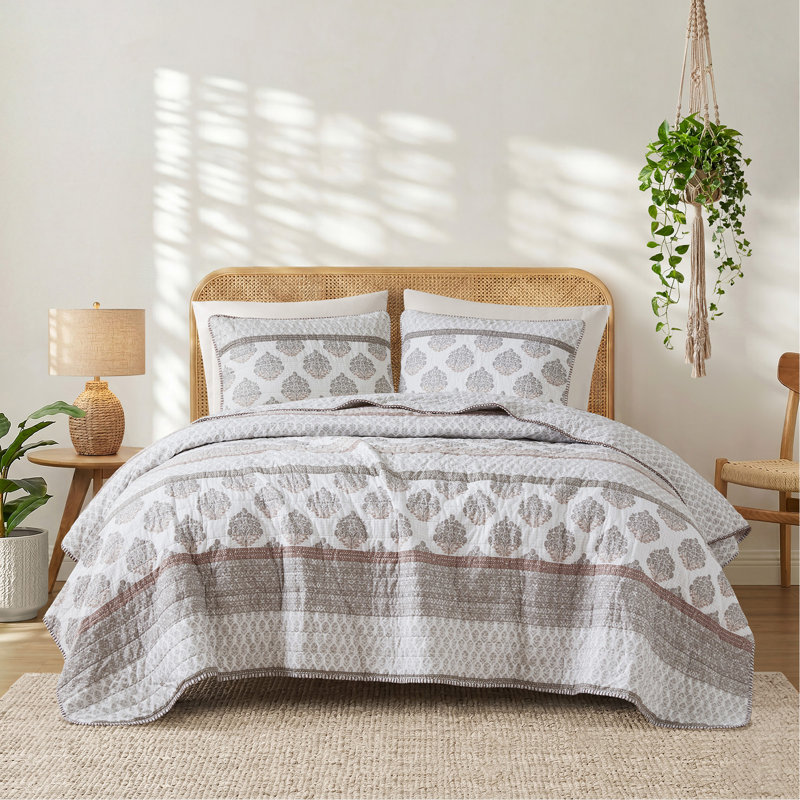 3-Piece King/Cal King Quilt Set,Clay