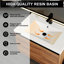 Meuble-lavabo pour salle de bain avec lavabo simple, meuble-lavabo sous-comptoir moderne avec double tiroir, meuble-lavabo sur pied autoportant, bois d'ingénierie