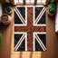 Tapis patchwork en cuir de vache personnalisé Union Jack-439374080