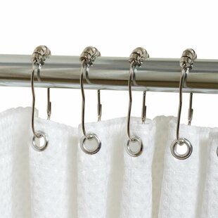 Zenna Home Decorative Ball 0.25" Curved Shower Curtain Hook (Set of 12)
