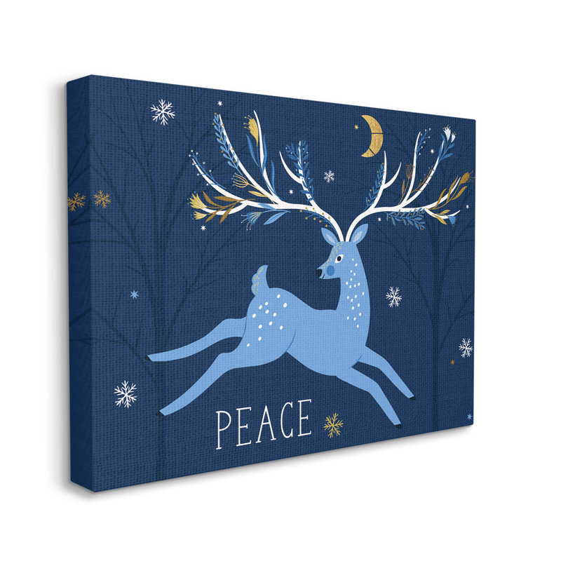 Art mural sur toile de flocons de neige «Peace J saut» par Abi Hall, H 36 po x l 48 po x P 1,5 po
