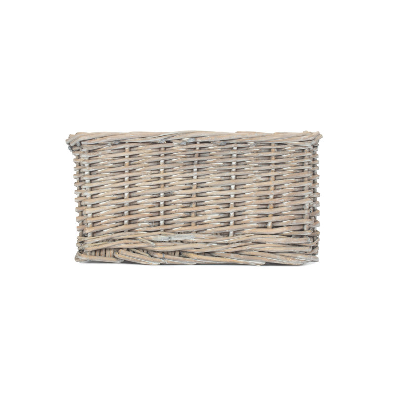 Lily Manor Wicker Storage Tray Basket, 12cm H x 24cm W x 18cm D