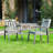 HDPE Outdoor Patio Dining Set, 1 Table & 4 Chairs With Umbrella Hole, Waterproof All-Weather Furniture For Lawn, Garden, Backyard & Poolside, Gray
