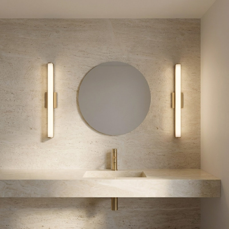 Meuble-lavabo Cavitt, Laiton satiné, H 3 po x l 24 po x P 3,1 po