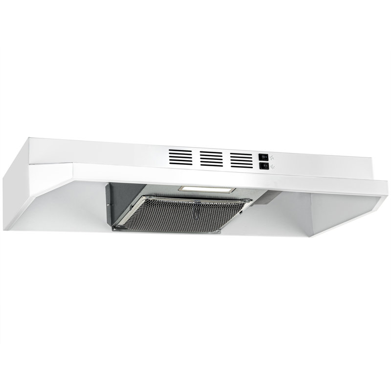 36-in White Under Cabinet Range Hood With Charcoal Filter