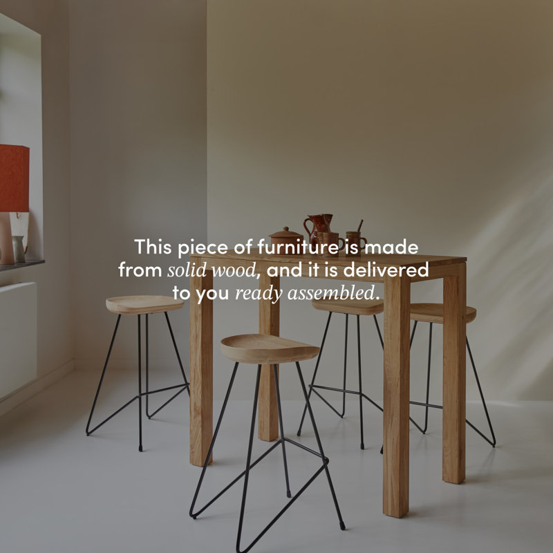 Eden Solid Oak Dining Table, 41.34"H x 47.24"L x 23.62"W