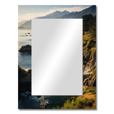 USA Big Sur California Landscape II - Usa Wall Mirror, Traditional Decorative Mirror, Printed Metal Art